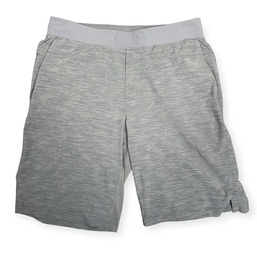 Lululemon Men's Large Grey Unlined Athletic Training Shorts 10.5” Inseam